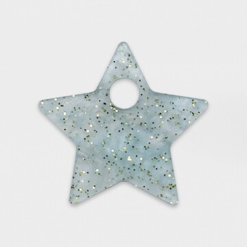 Breloque chien acrylique pastel pailleté étoile 16 mm