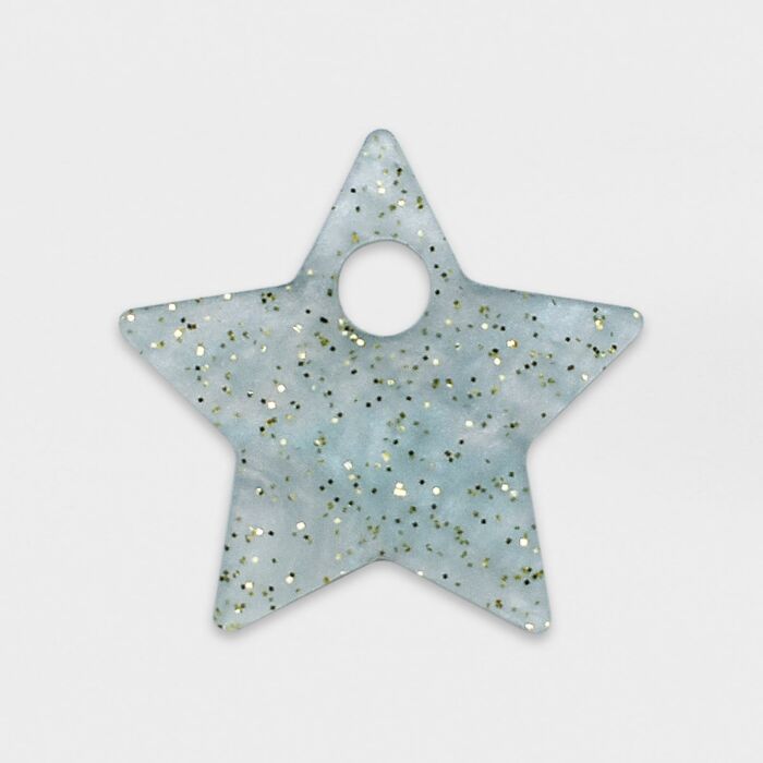 Breloque chien acrylique pastel pailleté étoile 16 mm