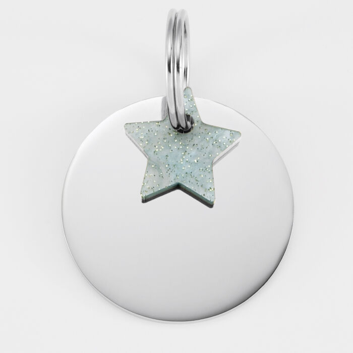Breloque chien acrylique pastel pailleté étoile 16 mm