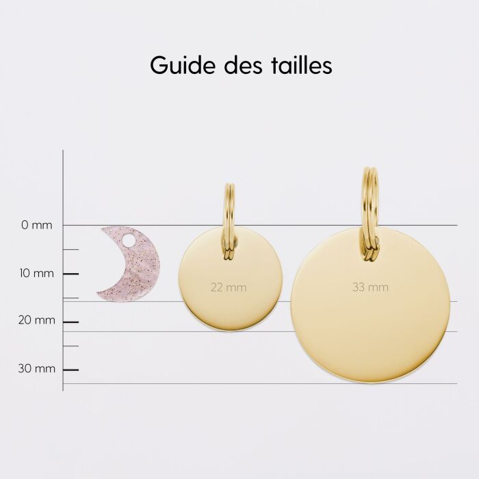 Breloque chien acrylique pastel pailleté lune 16 mm