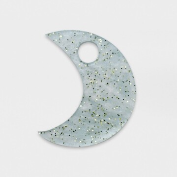 Breloque chien acrylique pastel pailleté lune 16 mm