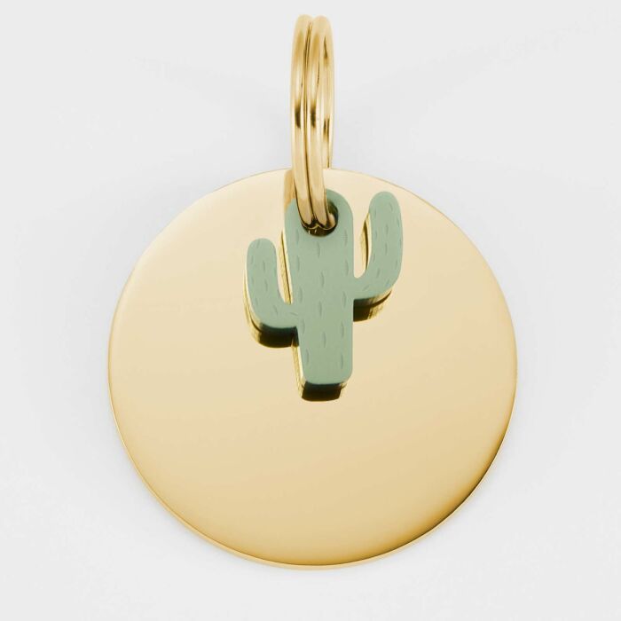 Breloque chien acrylique coloré cactus 16 mm