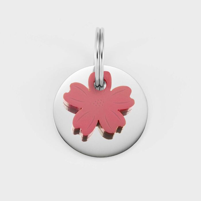 Breloque chien acrylique coloré fleur 16 mm