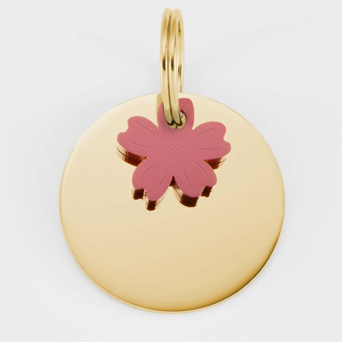 Breloque chien acrylique coloré fleur 16 mm