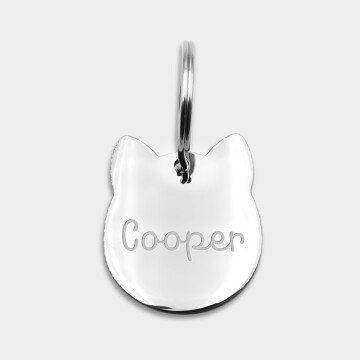 Médaille chien gravée acier inoxydable tigre - 26x30 mm