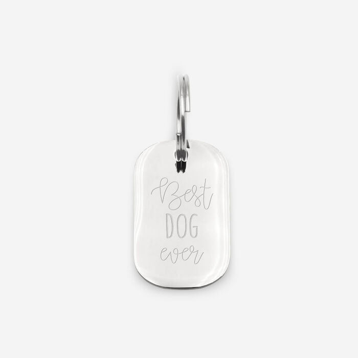 Médaille chien gravée acier inoxydable plaque militaire - Taille M (16x25 mm)