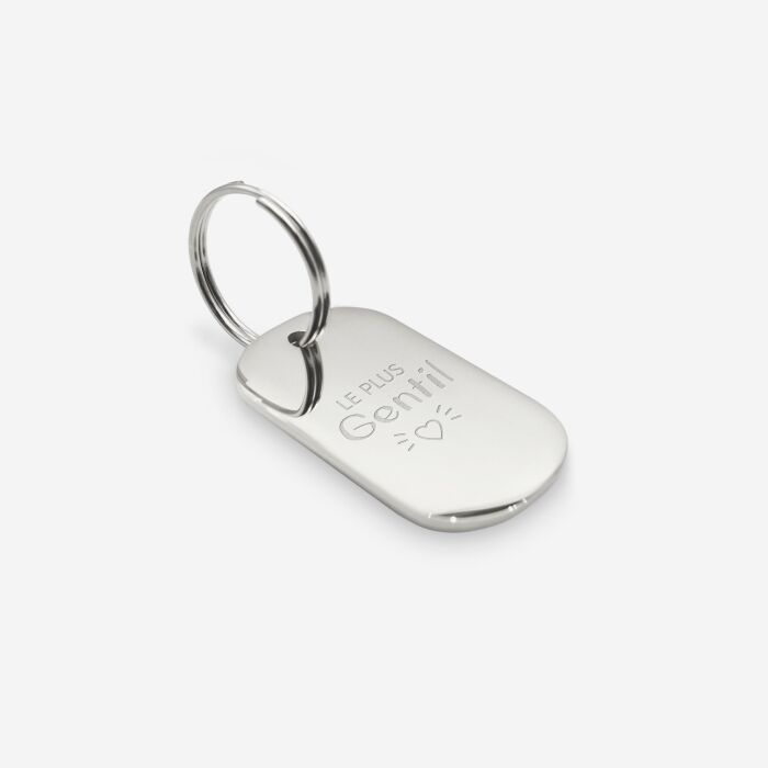 Médaille chien gravée acier inoxydable plaque militaire - Taille M (16x25 mm)