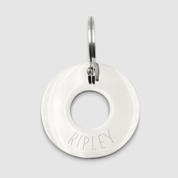 Médaille chien gravée acier inoxydable cible - Taille L (33 mm)