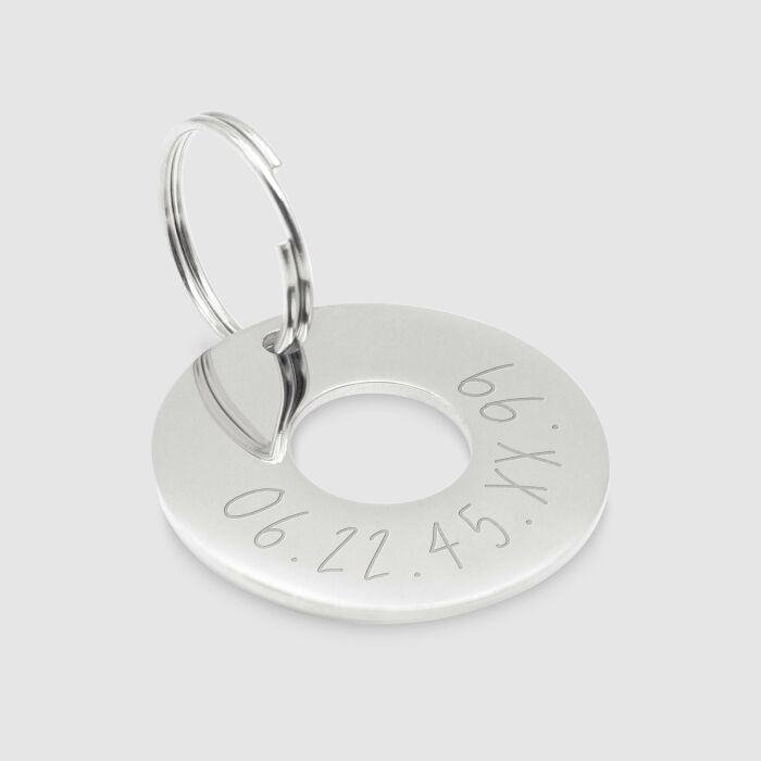 Médaille chien gravée acier inoxydable cible - Taille L (33 mm)