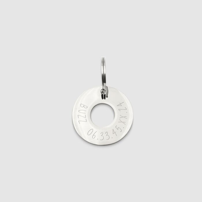 Médaille chien gravée acier inoxydable cible - Taille M (22 mm)