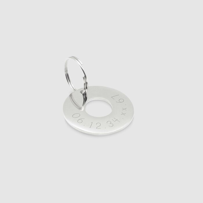 Médaille chien gravée acier inoxydable cible - Taille M (22 mm)