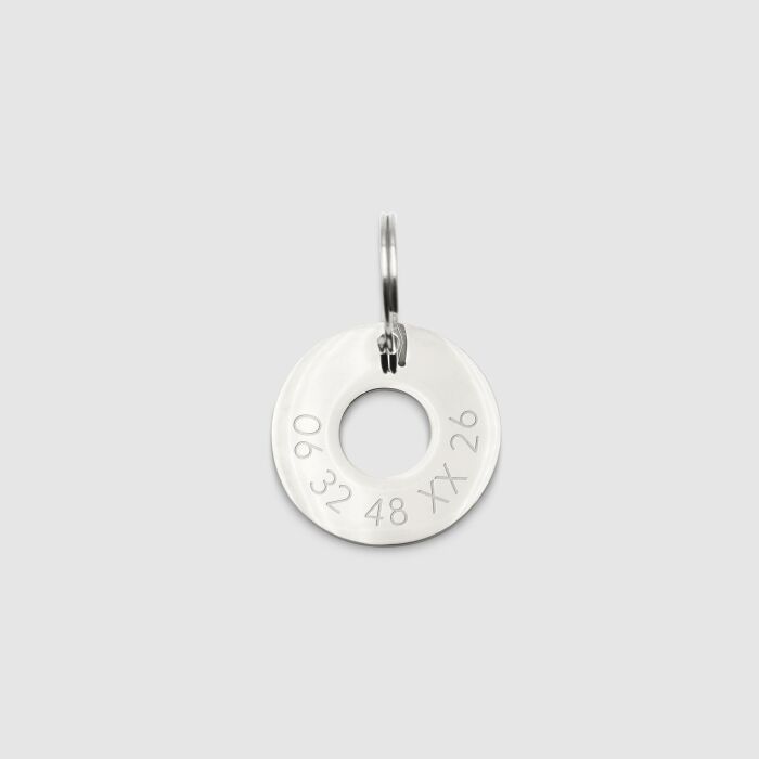 Médaille chat gravée acier inoxydable cible - 22 mm