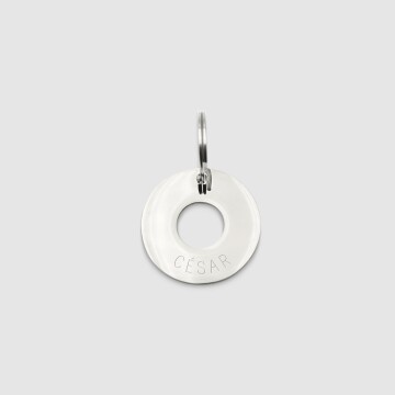 Médaille chat gravée acier inoxydable cible - 22 mm