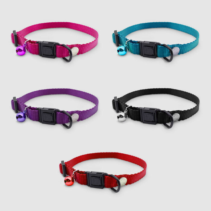 Collier chat anti-étranglement réglable nylon